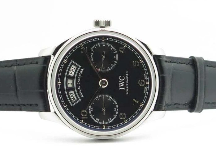 MIROTIME 0408 Portuguese Real PR Real Annual Calendar IW5035 YLF 1:1 Best Edition Black Dial On Leather Strap A Soft 7240